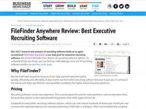 FileFinder Anywhere Crowned “Best Executive Recruiting Software”