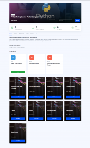 Custom designed course page to grab & hold learner attention