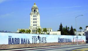 Construction site advertising with durable, large format printed banners from Platon Graphics in Los Angeles - A cost-effective way to promote your brand and project.