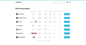 OpenCover tracks and compares providers of DeFi insurance and cover