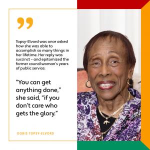 Quote and image of the late Doris Topsy-Elvord andystreetlb.org