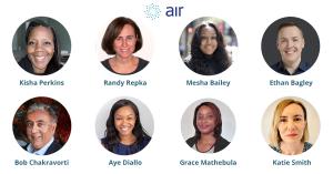 Collage showing pictures of the eight new AIR employees