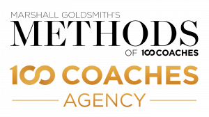 The logo for Methods of in black font and the logo for 100 Coaches in gold font