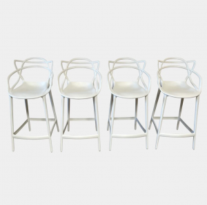 Kartell barstool set, designer bar stools, contemporary furniture, stylish seating, modern design, high-quality materials, durable construction, perfect for home or commercial use.