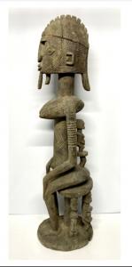 Bambara Female Seated Maternity Figure - Aboriginal Indigenous Art
