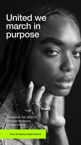 Portrait of a Black Woman with layered text