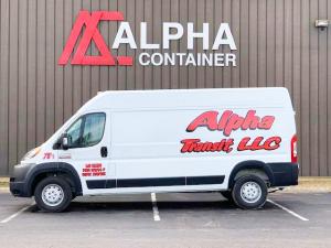 Alpha Container building and van