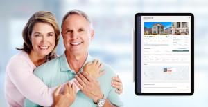 senior couple, home equity marketplace on iPad, accessing home equity debt-free, financial prosperity