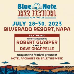 Poster promoting BlueNoteJazzFestival.com on July 28-30, 2023