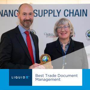 LiquidX's Business Development Advisor Andrew Farnhill and Global Finance Magazine's Gilly Wright.