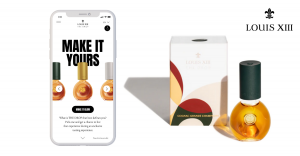 Mobile phone scans QR Code on individual package of Louis XIII Cognac THE DROP