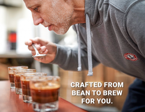 Paul Smith, CEO of Five Lakes Coffee, is pictured conducting a "cupping" at the Five Lakes Roasters. Five Lakes Coffee is now available nationwide, bringing their exceptional coffee to coffee lovers across the country.
