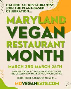Calling On All Maryland Restaurants to Celebrate Plant-Based Options!