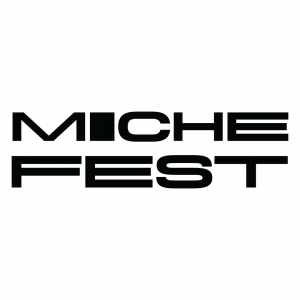 logo de miche fest blanco y negro