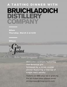 Bruichladdich Dinner