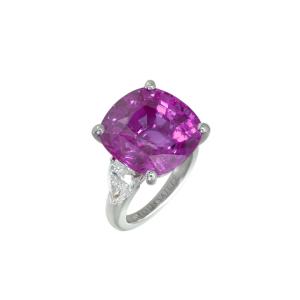 BURMA PINK SAPPHIRE AND DIAMOND RING