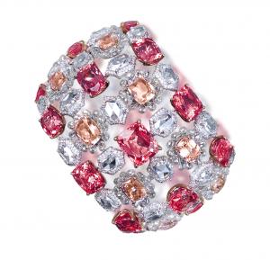 PINK SAPPHIRE AND DIAMOND BANGLE