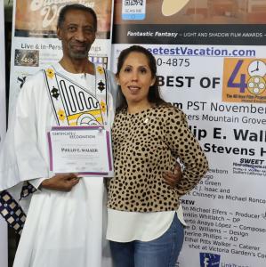 Phillip E. Walker with Rancho Cucamonga Councilwoman Kristine Scott at 10th PEWARS