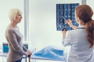 woman checking her bone health