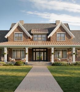 A rendering of one of three options for houses at The Estates at Baiting Hollow