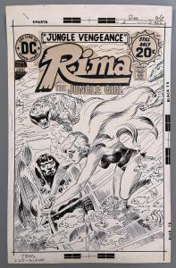 Original comic book cover art from the Joe Kubert estate included Rima the Jungle Girl #5 from 1974 ($13,800).