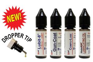 Tufoil Lubit-8, Tufoil Gun-Coat, Compu-Lube,  and Rust-Stopping Lubricating Oil are all available in the NEW 16.5 mL (.557 fl oz) dropper tip bottle.