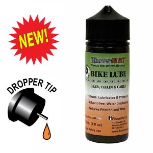 HinderRUST Bike Lube 118 mL (4 fl oz) larger size dropper tip bottles provide precise application to bicycle chains, gears, control cables, shifters, and derailleurs.