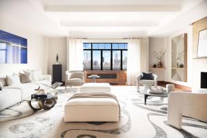 Interior Marketing Group decorated the bright, spacious living room at 2 West 67th Street, Apt. 12A