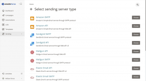 Setup sending servers on Emailsforce