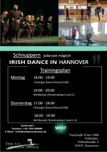 Irishdance-Hannover trainiert jede Woche montags und donnerstags in Hannover-Linden.