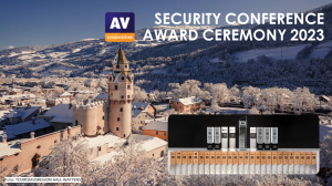 Foto der Burg Hasegg in Hall Tirol und der Titel AV-Comparatives Award Ceremony 2023