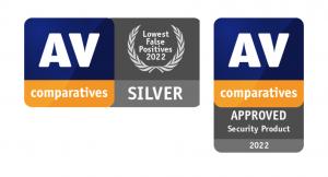 Awards with the inscription of category 2022 and the logo of AV-Comparatives.