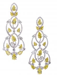 YELLOW DIAMOND CHANDLIER HIGH JEWELLERY EARRINGS