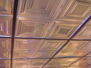 12 inch pattern lightens up this suspended ceiling