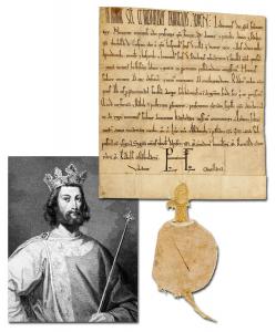 Manuscript document in Latin signed by the French monarch Louis VII at Senlis in 1177, with an interesting connection to the Crusades (est. $24,000-$35,000).