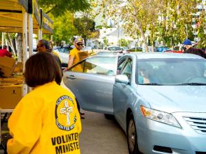 Each Saturday for the past 82 weeks, the Church of Scientology has organized a food giveaway for local families.