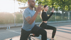 man working with irvine personal trainer