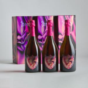 Three bottles of Lady Gaga Limited Edition Rosé Dom Pérignon Champagne - lot 55