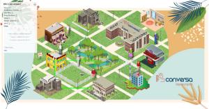 Screenshot of Conversa's virtual campus.