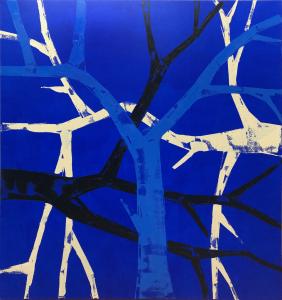 Snowman 1, 2022 Oil, Acrylic on Canvas by George Lawson, 70 x 66 in