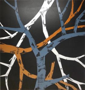 Snowman 2, 2022, Oil, Acrylic on Canvas by George Lawson  70 x 66 in.