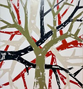 Snowman 3, 2022, Oil, Acrylic on Canvas by George Lawson  70 x 66 in.