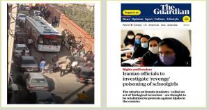 Reports indicate at least 26 high school girls across Iran and some female universities,  in Tehran, were targeted in chemical gas attacks. In Ardabil in northwest Iran shows 400 girls were transferred to Emergency from seven schools with critical conditions.