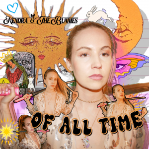 Kendra & the Bunnies Music Release artwork featuring blonde woman with bright colors and strong presence