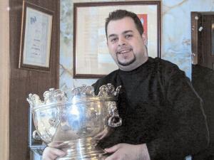 Dody Constantinou with his trophy winning Blackpool Championships in 2001