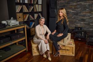 Elina Lamm, COO, and Esther Lamm, CEO of LAMM Industries with the company's high-end audio products