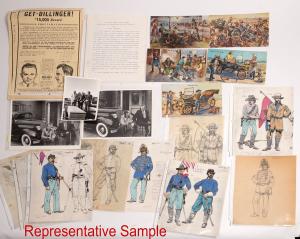 Archive of material pertaining to Old West author, artist and historian Ernest L. Reedstrom (1928-2003). The most intriguing pieces are original illustrations done by him ($2,625).