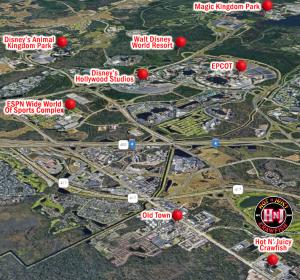 Map of Hot N Juicy Crawfish and surrounding area.