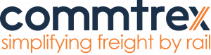 Commtrex Logo. Commtrex: Simplifying Freight By Rail