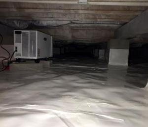 after crawl space vapor barrier installation for Bloomington IN home